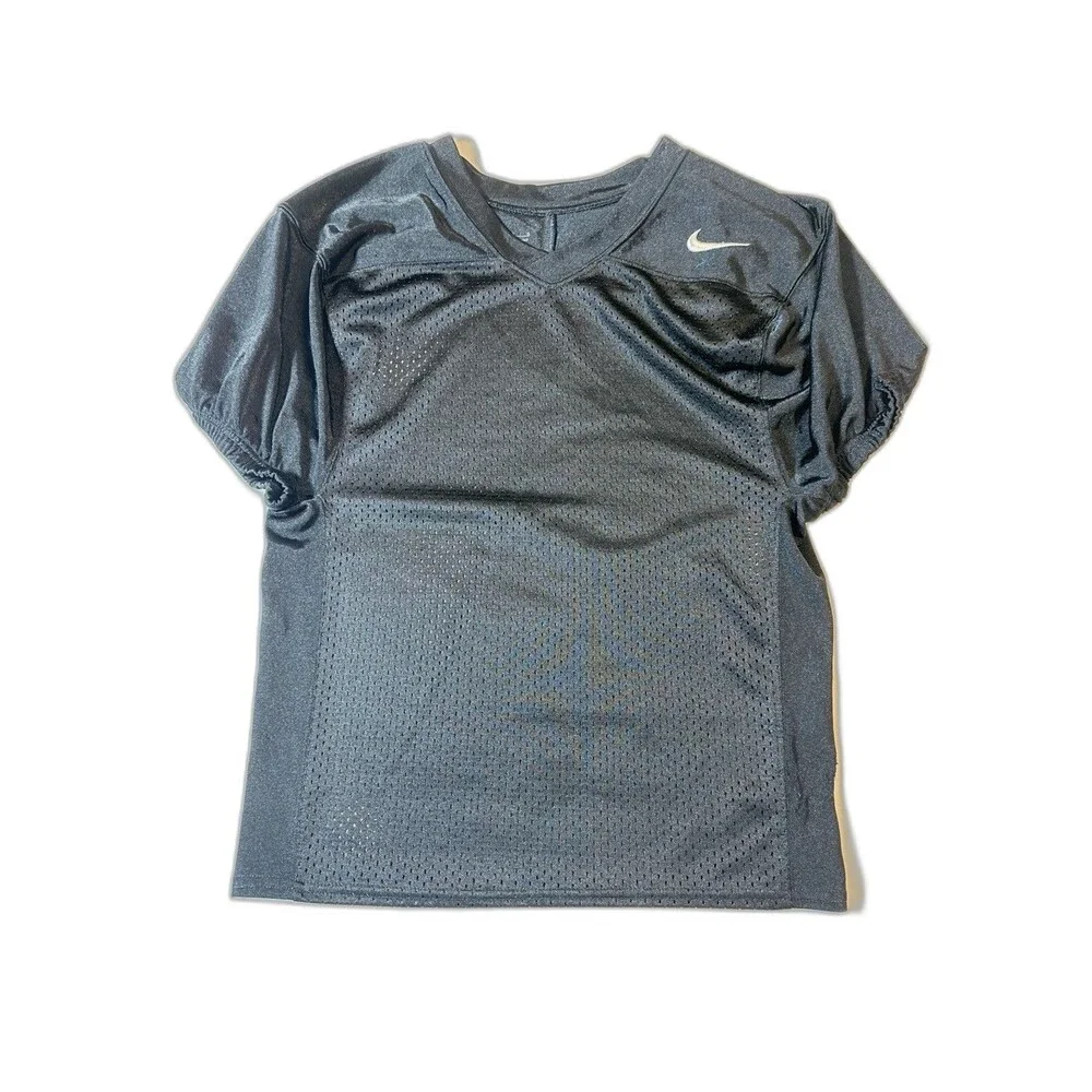 NIKE Football Jersey Black Stock Recruit Practice Mesh Dri Fit Men’s Size L